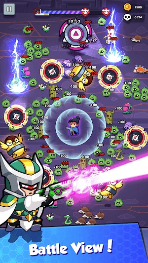 Bạn chiến đấu giữa hàng ngàn quái vật trong game Hero Survival IO