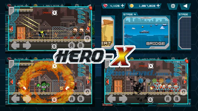 Giao diện khởi động của game HERO-X