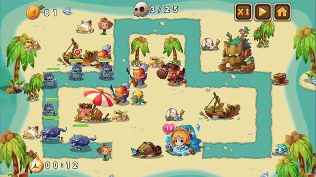 Defense Heroes for Android sở hữu hệ thống đồ họa tươi sáng và đầy màu sắc