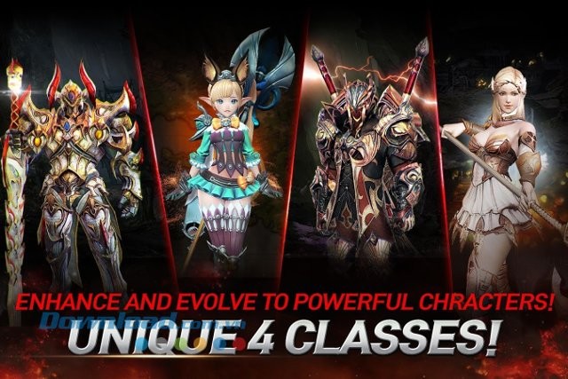 4 lớp nhân vật trong game Heroes of Incredible Tales