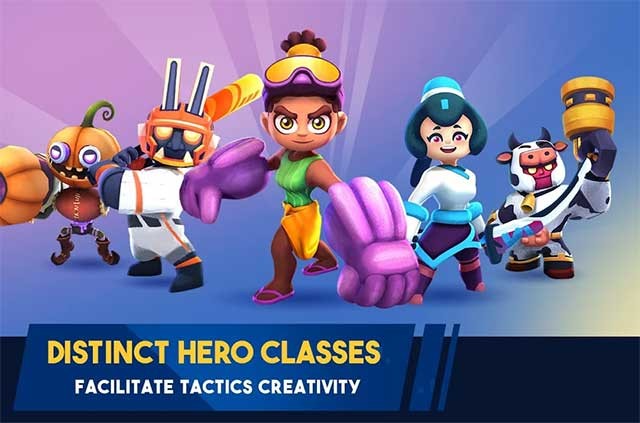 Mỗi class có nhiều anh hùng đa dạng với 5 kỹ năng khác nhau