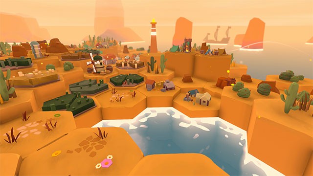 Sắp xếp các công trình một cách hợp lý, quản lý dân làng và phát triển hòn đảo theo thời gian