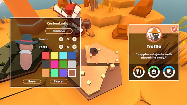 Thoải mái tùy chỉnh các yếu tố trong khi chơi HEXAROMA: Village Builder