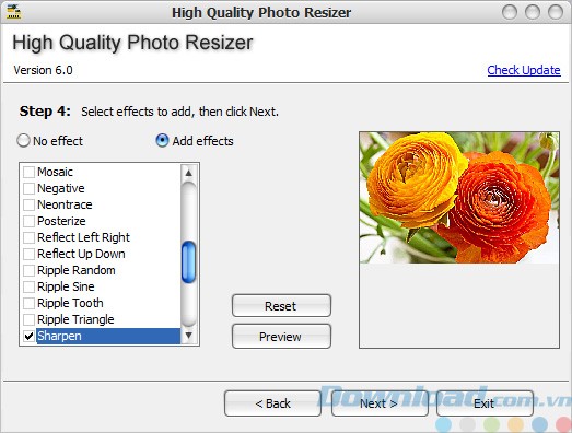 Giao diện của High Quality Photo Resizer