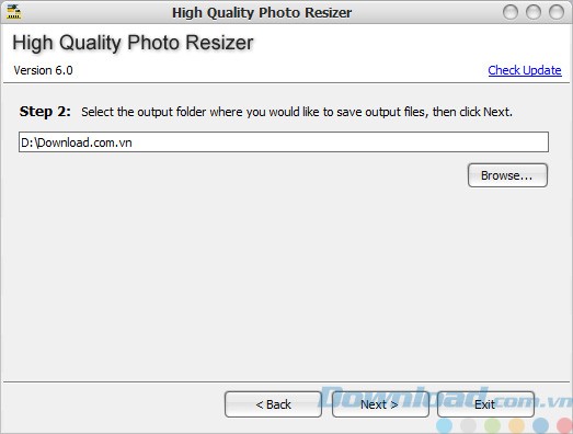 Chọn thư mục đầu ra