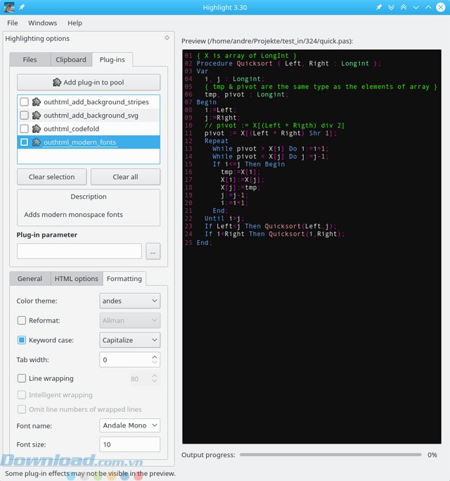 Plug-in trong Highlight