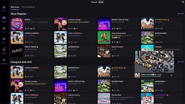 Highrise có rất nhiều trò chơi để tận hưởng cùng bạn bè