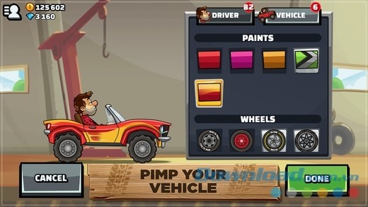 Hill Climb Racing 2 cho iOS tùy biến xe cộ linh hoạt
