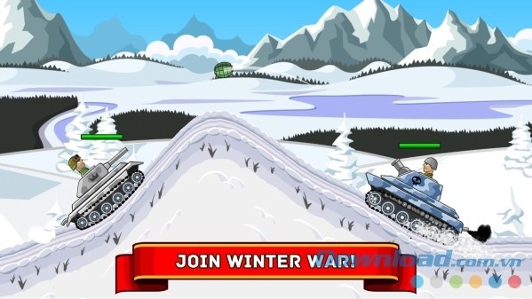 Tham gia cuộc chiến mùa đông gay cấn trong Hills of Steel cho Android