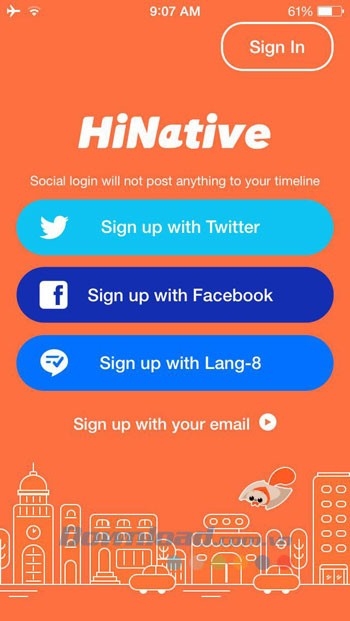 Đăng ký tài khoản HiNative