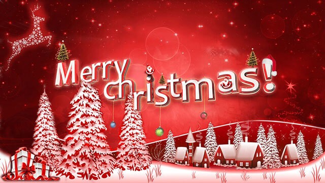 Hình nền Merry Chrismas màu đỏ nổi bật