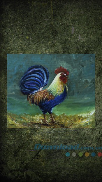 Tranh Gà sơn dầu cực đẹp