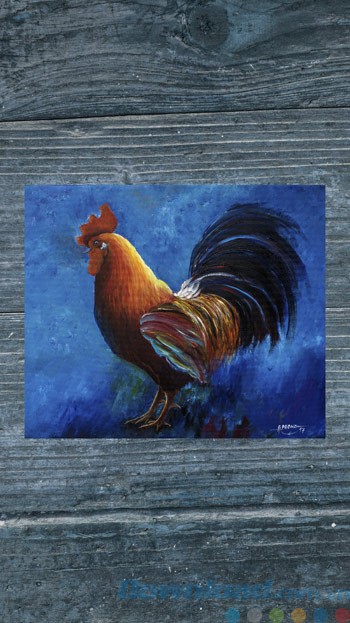 Hình nền Tranh Gà sơn dầu cho điện thoại