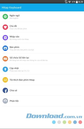 Các tính năng của Hitap Keyboard