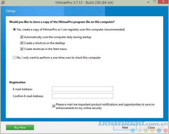 Thiết lập HitmanPro