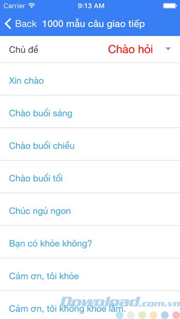1000 mẫu câu giao tiếp trong ứng dụng Học tiếng Nhật Mina