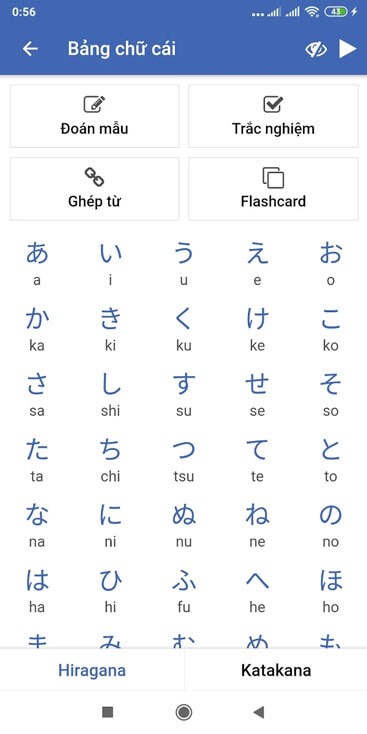 Bảng chữa cái Nhật