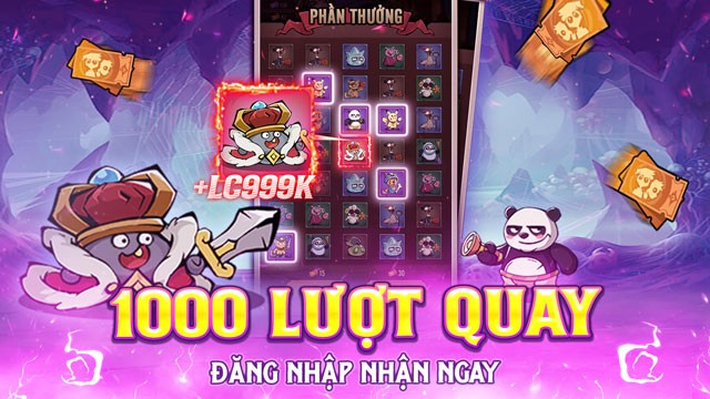 1000 lượt quay, đăng nhập nhận ngay