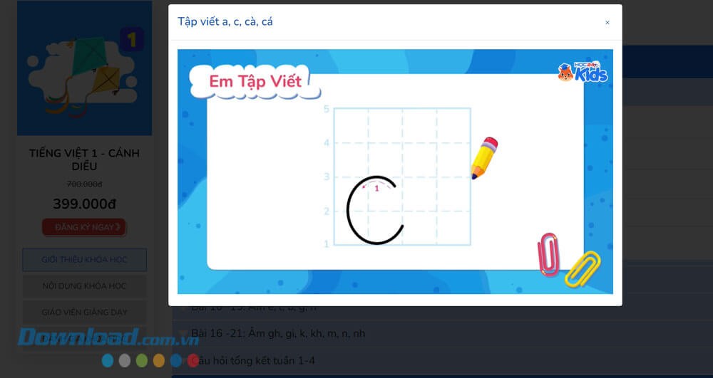 Hệ thống video bài giảng ngắn gọn, hình ảnh xúc tích