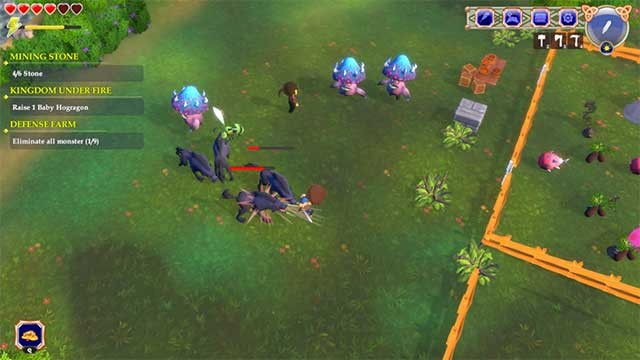 Chiến đấu với quái vật để bảo vệ trang trại của bạn