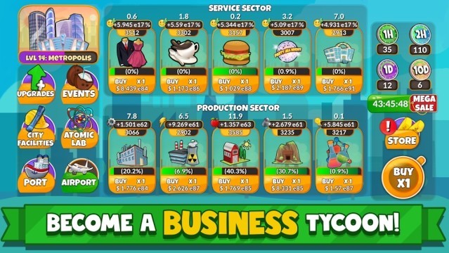 Trở thành ông trùm doanh nghiệp trong game Holyday City Tycoon