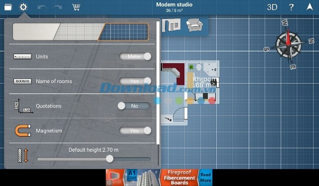 Các cài đặt bản vẽ của Home Design 3D