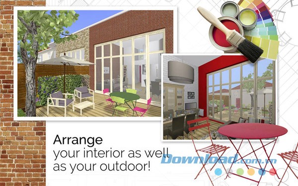 Home Design 3D cho Mac sắp xếp như ý mọi nội thất bên trong và bên ngoài căn nhà