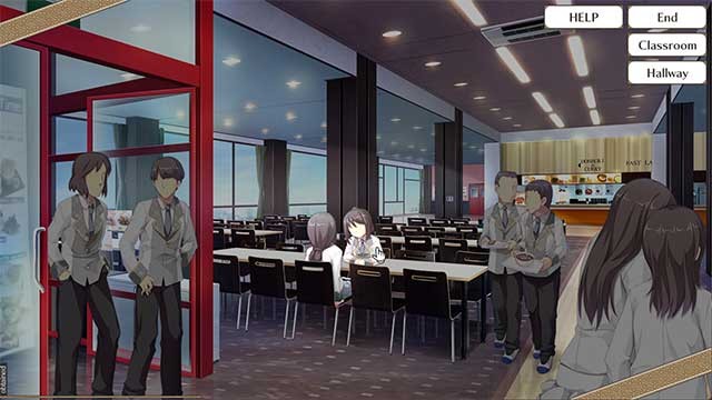 Game lấy bối cảnh học đường với hình nền được vẽ chi tiết