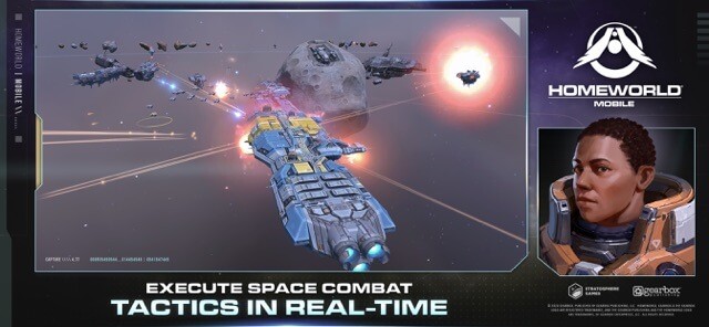 Tham gia vào các trận đánh chiến thuật thời gian thực trong không gian với game Homeworld Mobile