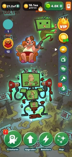 Chạm vào màn hình để hợp nhất 2 cá thể lại với nhau nhằm tạo ra một dạng sống mới, hiện đại hơn