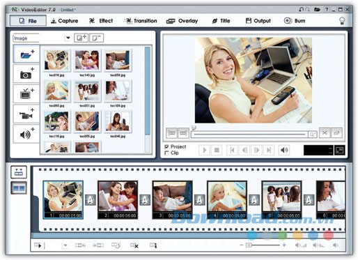 Giao diện phần mềm Honetstech Video Editor