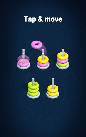 Hoop Sort Puzzle là game phân loại vòng màu sắc đơn giản, gây nghiện