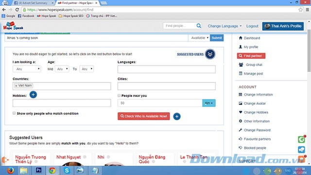 Tìm kiếm bạn bè