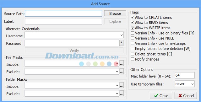 Thêm vị trí thư mục muốn đồng bộ