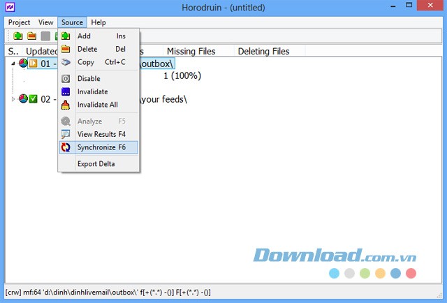 Đồng bộ hóa thư mục đã chọn