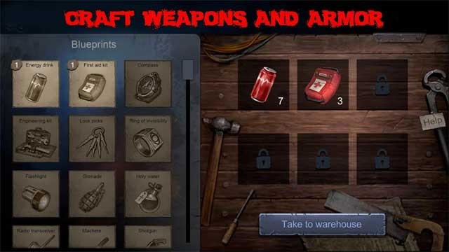 Chế tạo vũ khí và áo giáp để phòng vệ và chiến đấu với kẻ tâm thần