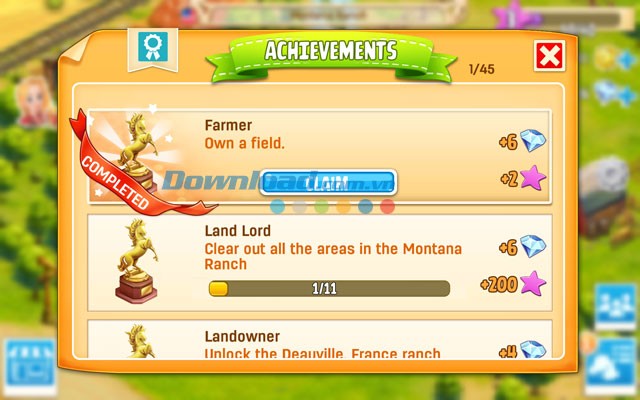 Hệ thống thành tựu trong Horse Haven World Adventures