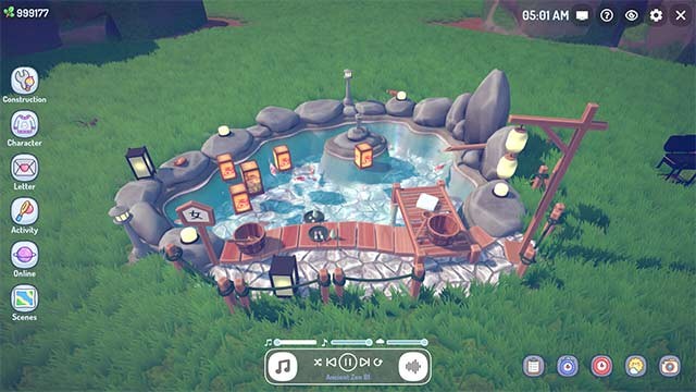 Thiết kế và trang trí suối nước nóng, khu vườn và cảnh quan trong khi chơi game Hot Springs