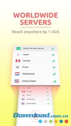 Truy cập máy chủ trên toàn thế giới với một cái chạm