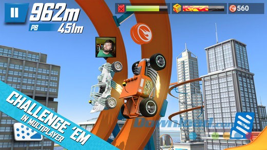 Chế độ đấu mạng với game thủ toàn thế giới trong Hot Wheels: Race Off cho iOS
