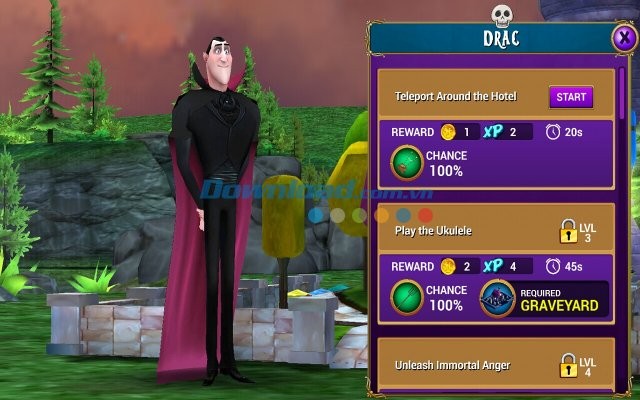Ngài Dracula trong game Hotel Transylvania - Khách sạn huyền bí