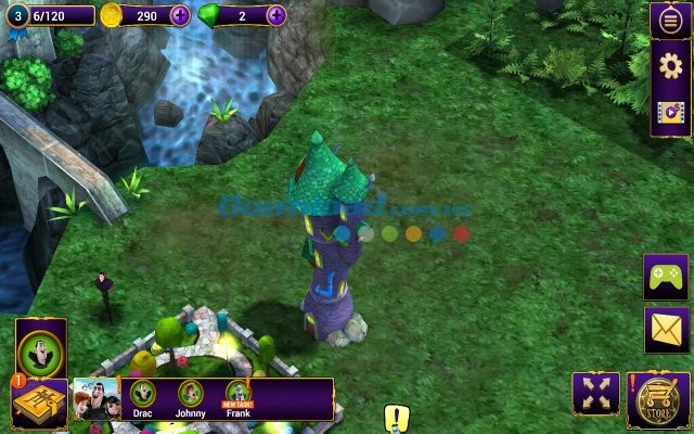 Giao diện chính của game Hotel Transylvania 2