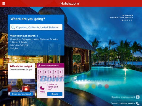 Hotels.com HD for iOS