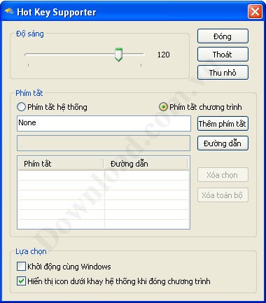 Giao diện của Hot Key Supporter 1.0. (Ảnh màn hình)
