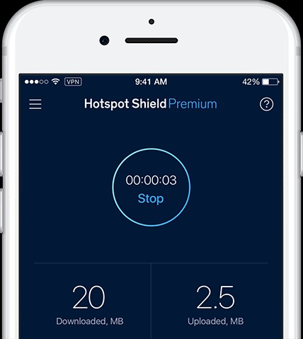 Giao diện Hotspot Shield VPN cho iOS