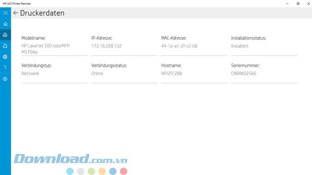 Truy cập thông tin máy in