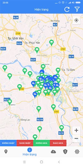 Cách xem đường bị ngập