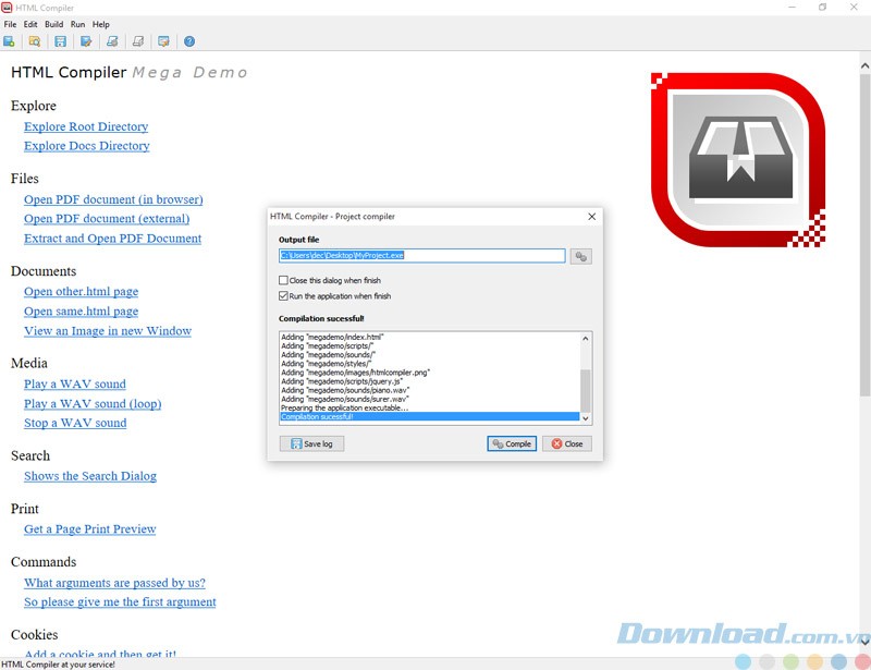 Giao diện của HTML Compiler
