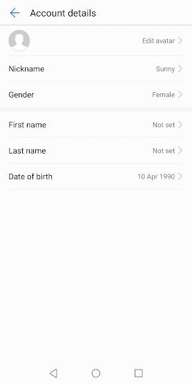 Thiết lập thông tin tài khoản