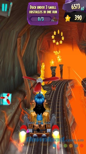 Giao diện màn chơi game Hugo Troll Race 2